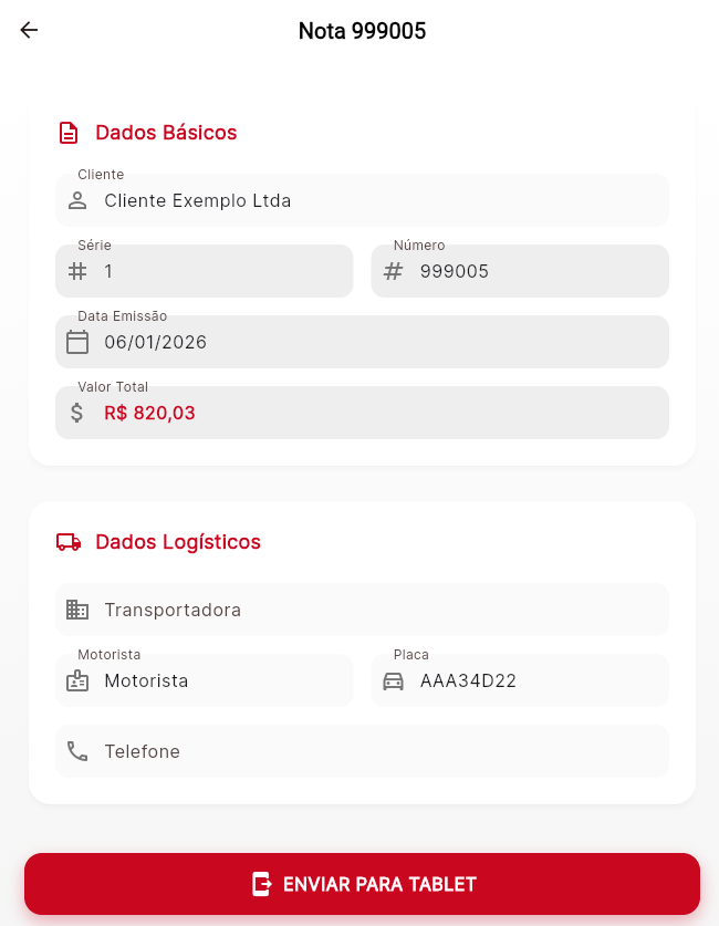 Tela do Módulo Caixa